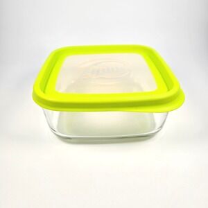 Ziploc VersaGlass Food Storage Container Square 64 oz Green Lid Bormioli Rocco